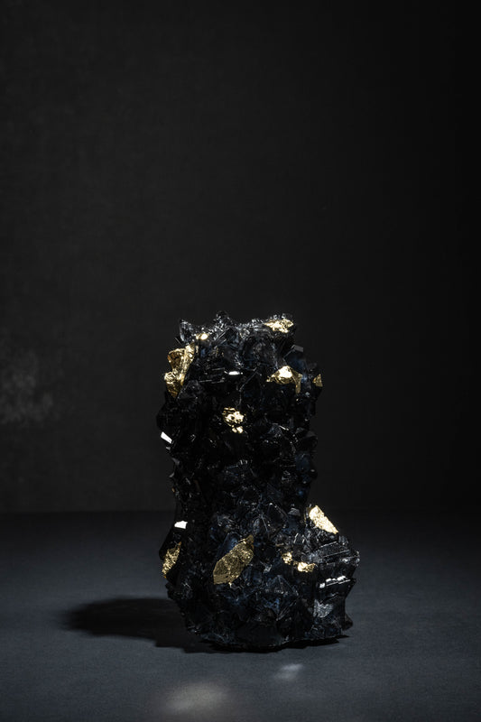 Mini Vase - Black + Gold leaf